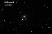 Kometa 10/P Tempel 2 24.06 w wersji czarnobiałej