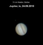 Jowisz z Io - zdjęcie z teleskopu 15-cm
